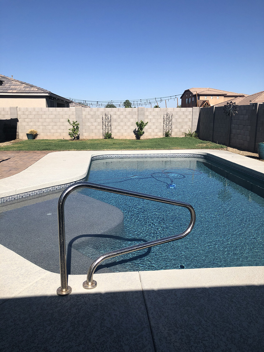 Modern blue pool backyard project